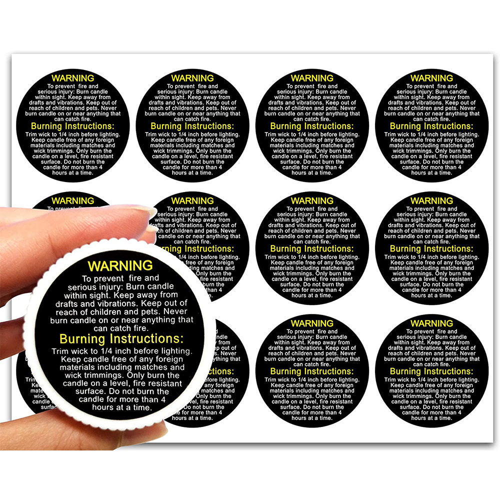 Candle Warning Stickers 504 Pcs Container Labels Waterproof Strong