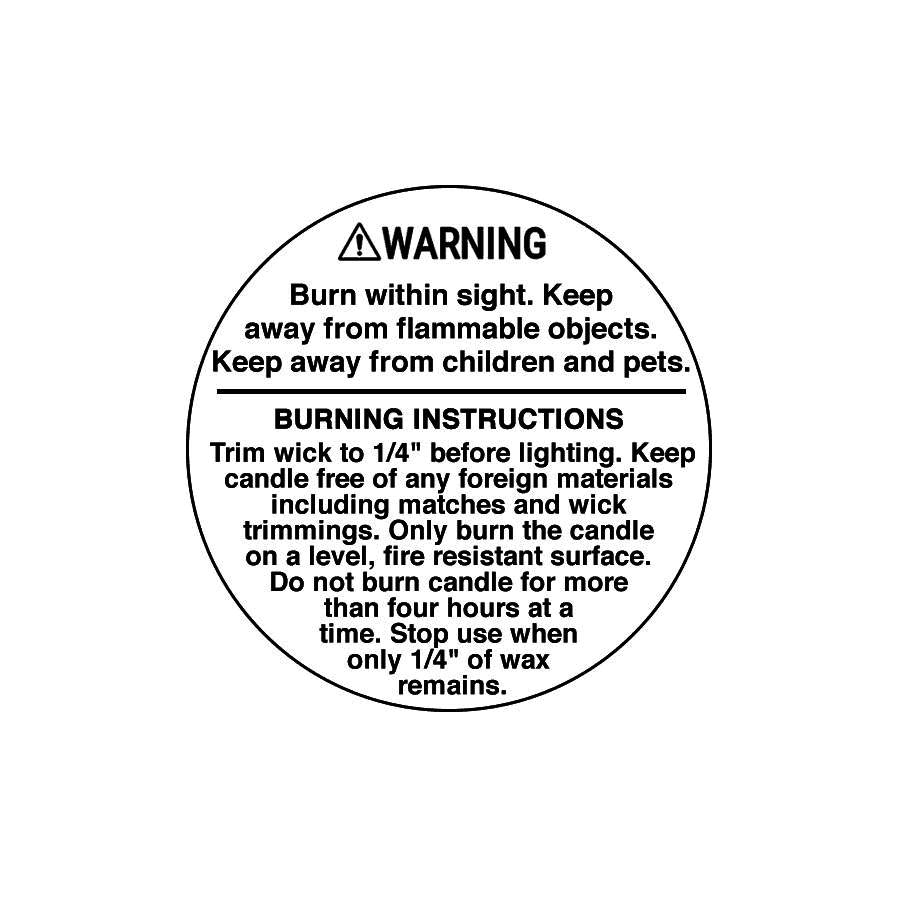 45mm 96 x Candle Warning Labels Burning Safety Stickers 