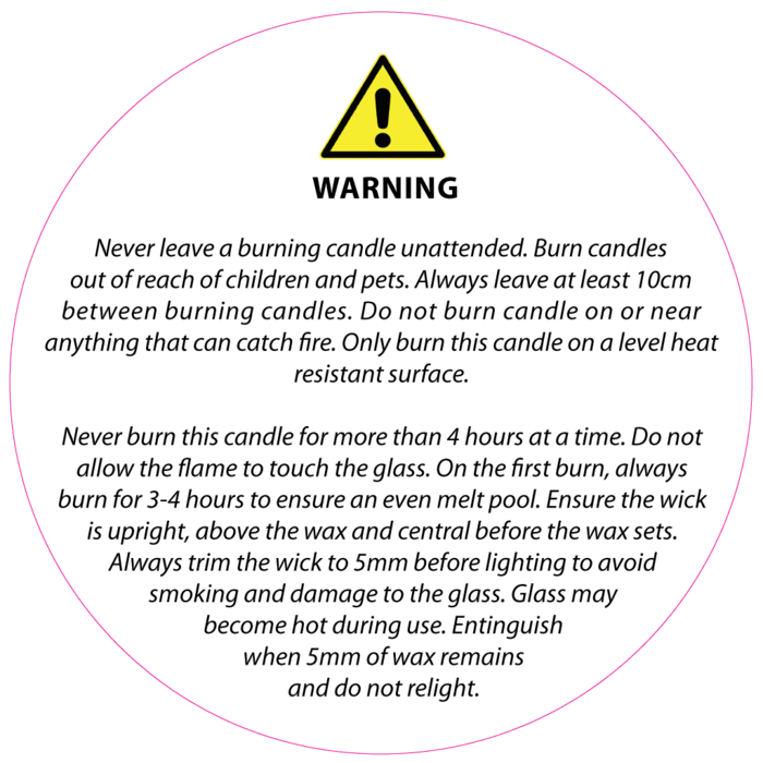 Candle Warning Labels Round Candle Safety Labels Sticker For