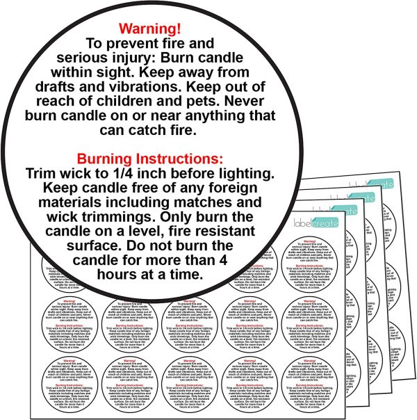 warning labels candles
