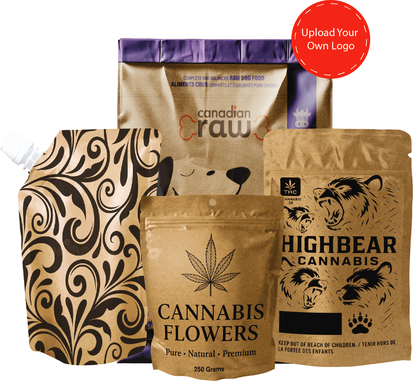 eco friendly stand up pouches wholesale