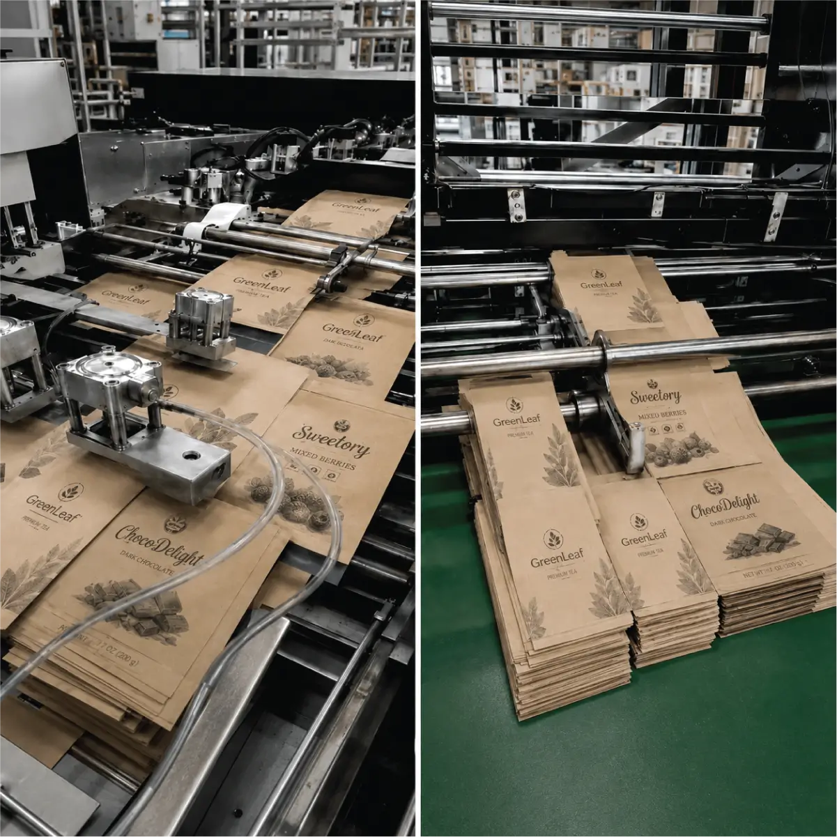 custom printing on kraft stand up pouches with premium finish