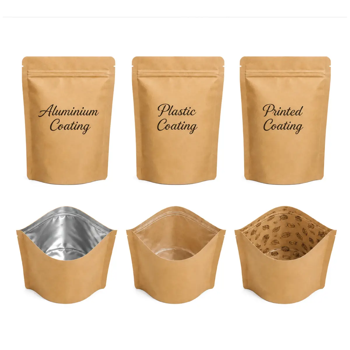 protective coatings on kraft stand up pouches for added durability