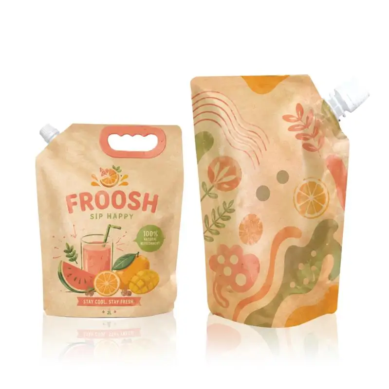 custom printed spout pouches with premium packaging design and logo