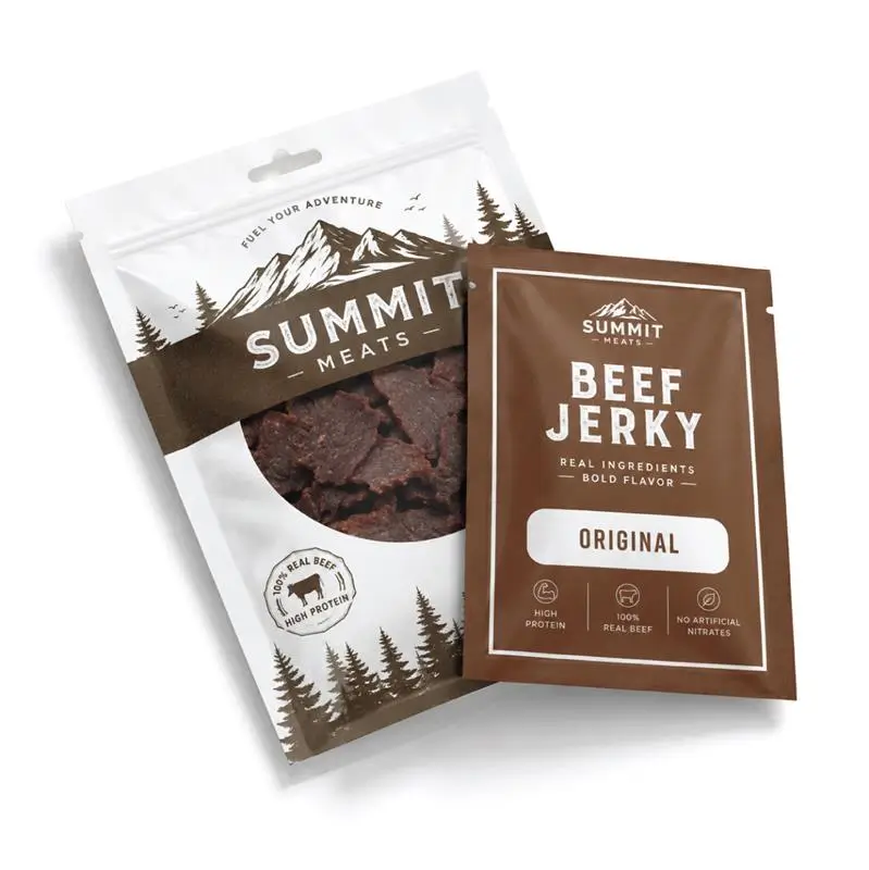 Custom Flat Beef Jerky Pouches With Durable Materials And Secure Sealing