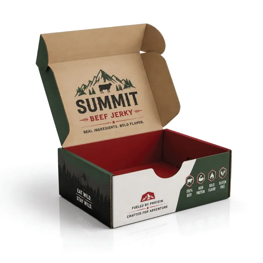 Custom Tuck Top Beef Jerky Boxes With Secure Closures And Neat Presentation