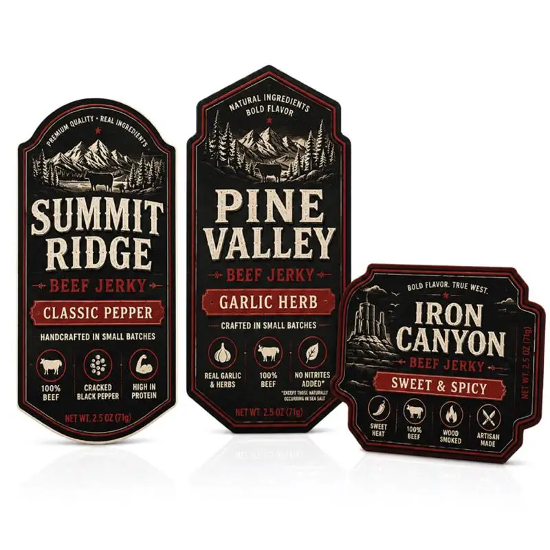 Custom Beef Jerky Labels With Printed Designs