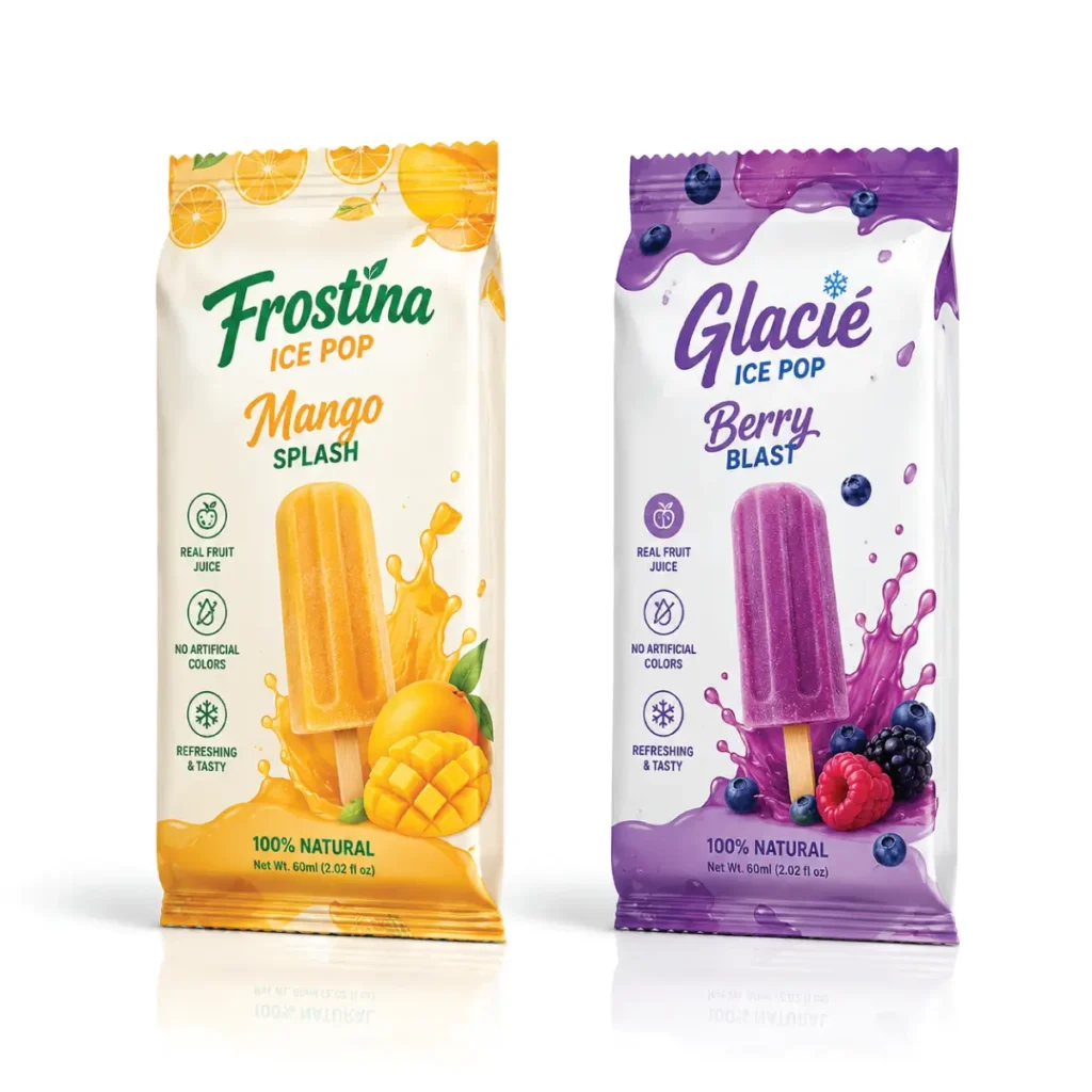 Custom Flat Popsicle Bags with Compact Design and Durable Packaging