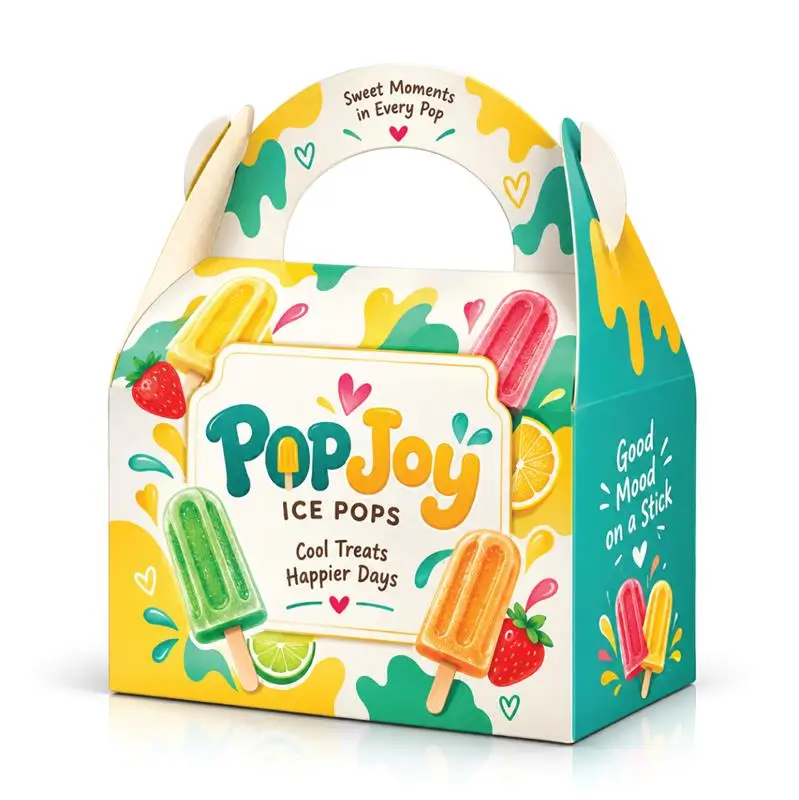 Gable Popsicle Boxes With Integrated Carrying Handles