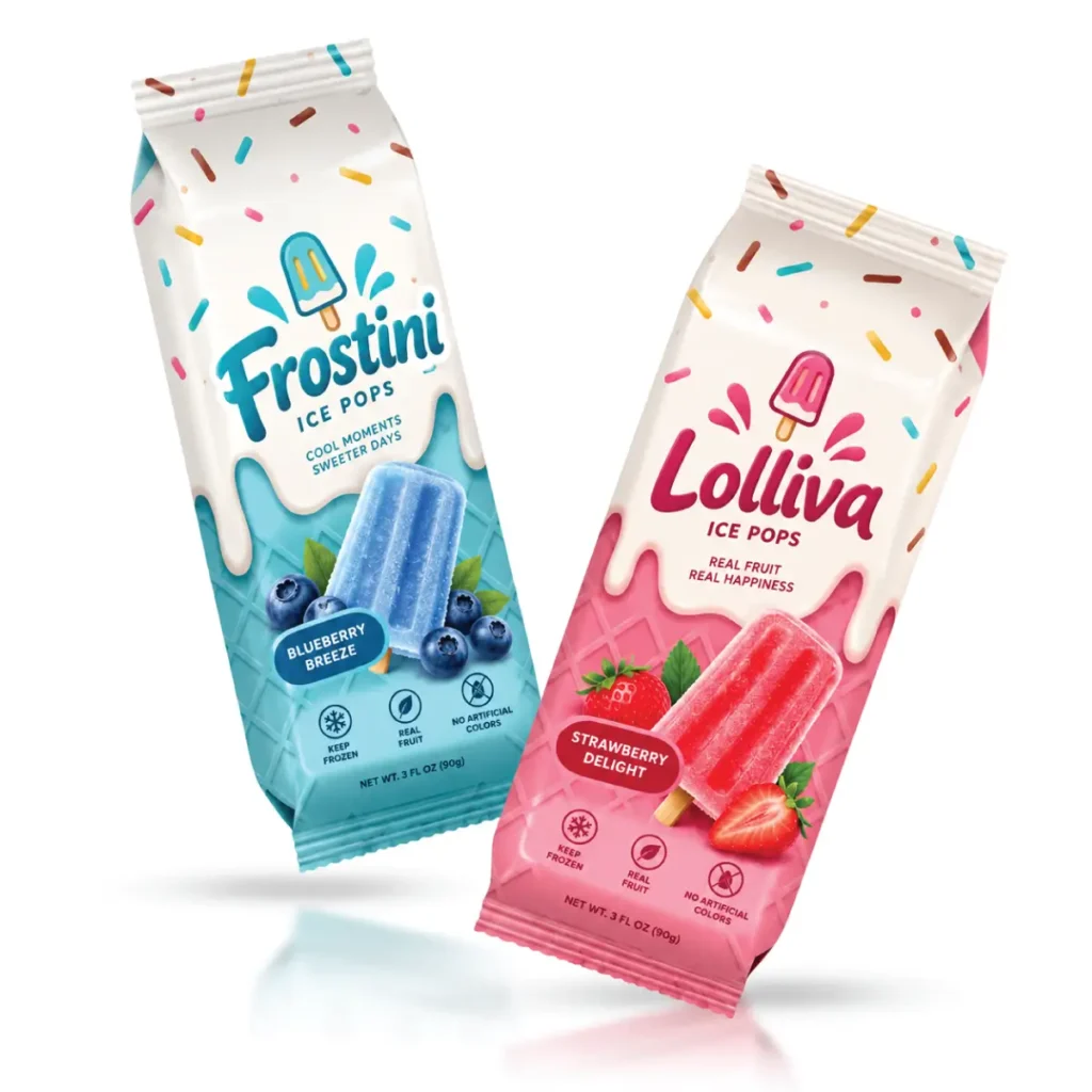 Gusseted Popsicle Plastic Bags With Extra Filling Capacity