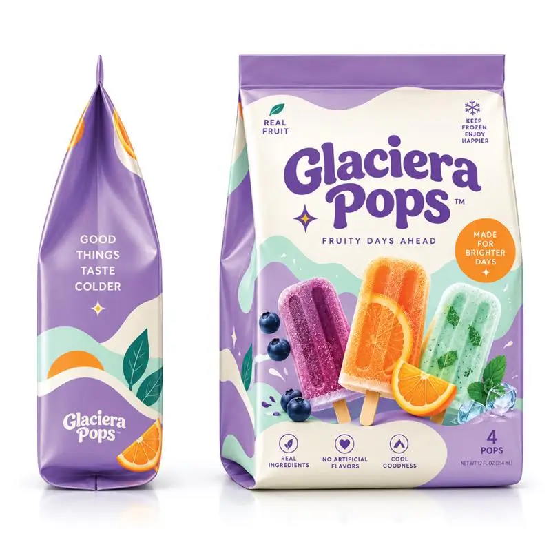 Gusseted Popsicle Plastic Bags with extra filling capacity