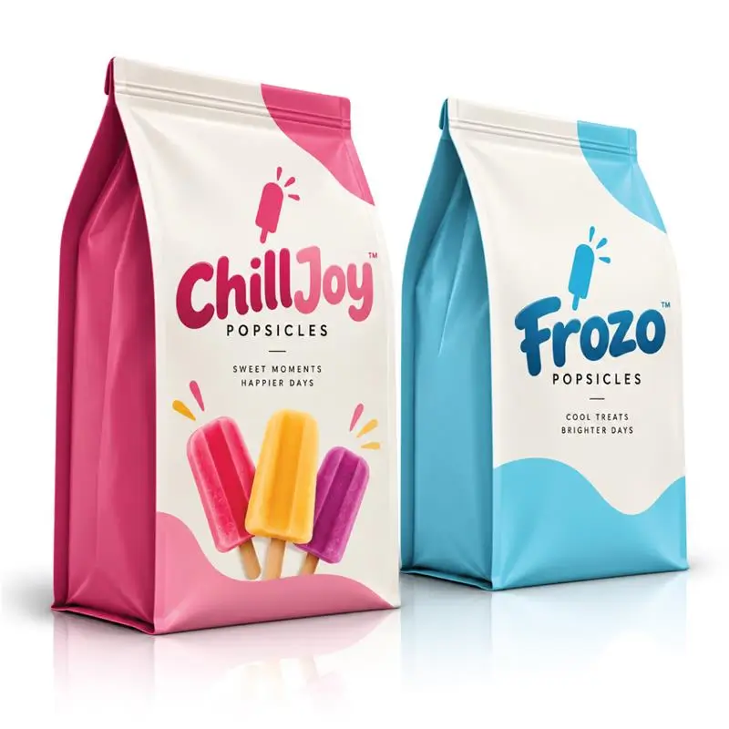 Gusseted Popsicles Wrappers with extra filling capacity