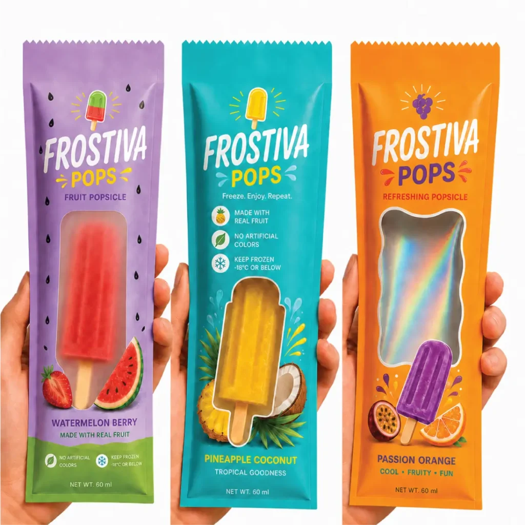 Custom Popsicle Bags with Clear and Die-Cut Window Options