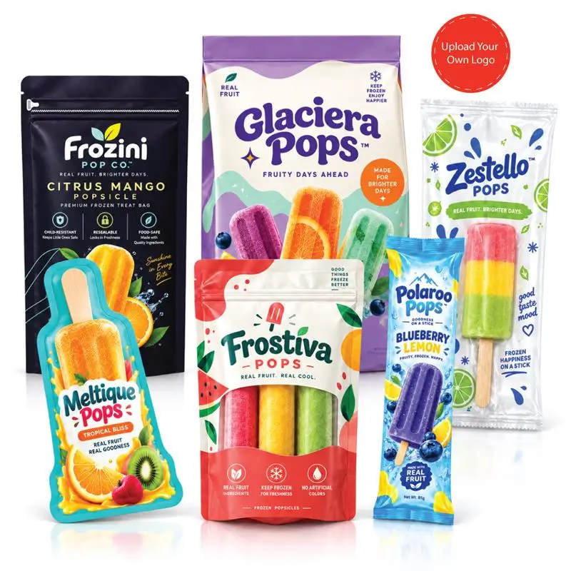 Popsicle Plastic Bags with printed designs and personalized packaging