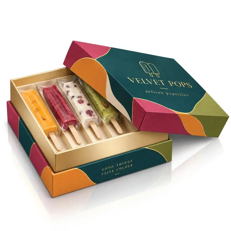 Custom Two-Piece Popsicle Boxes In The US With Matching Lid And Base