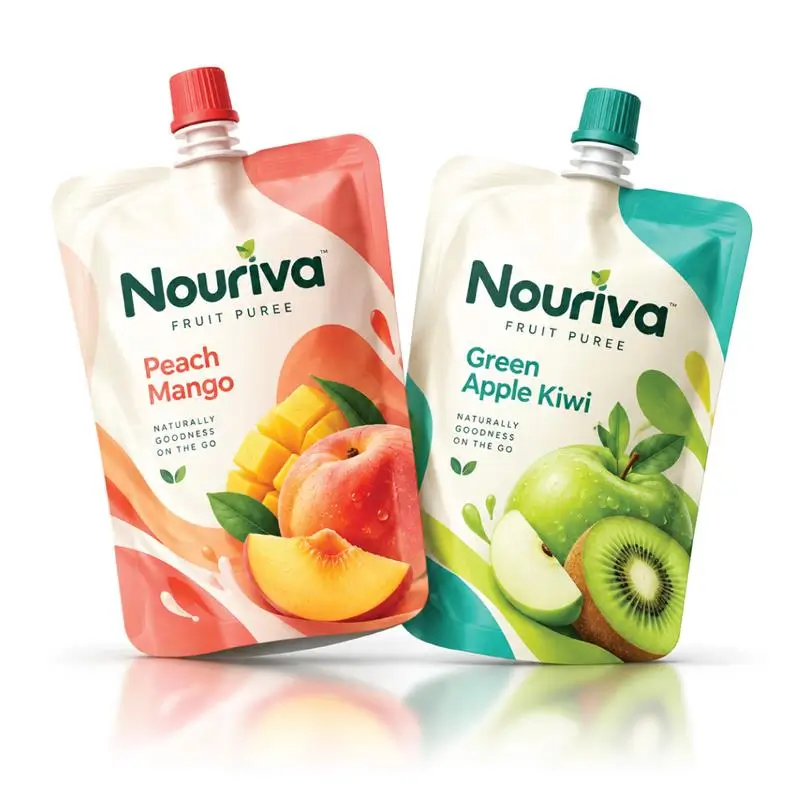 Custom Spouted Doypack With Convenient Pouring And Printed Designs